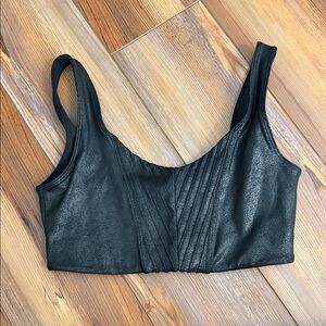 Carbon38 Faux Leather Sports Bra Size XS